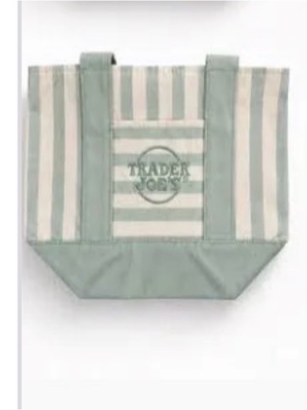 Trader Joe’s Green and Cream Striped MiNi  Tote Bag. Limited Edition 2026.